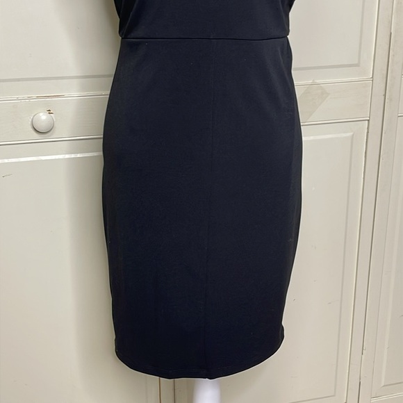 Thalia Sodi Black Sheath Knee Length Dress with Belt Accent Women's Size S - Picture 7 of 11